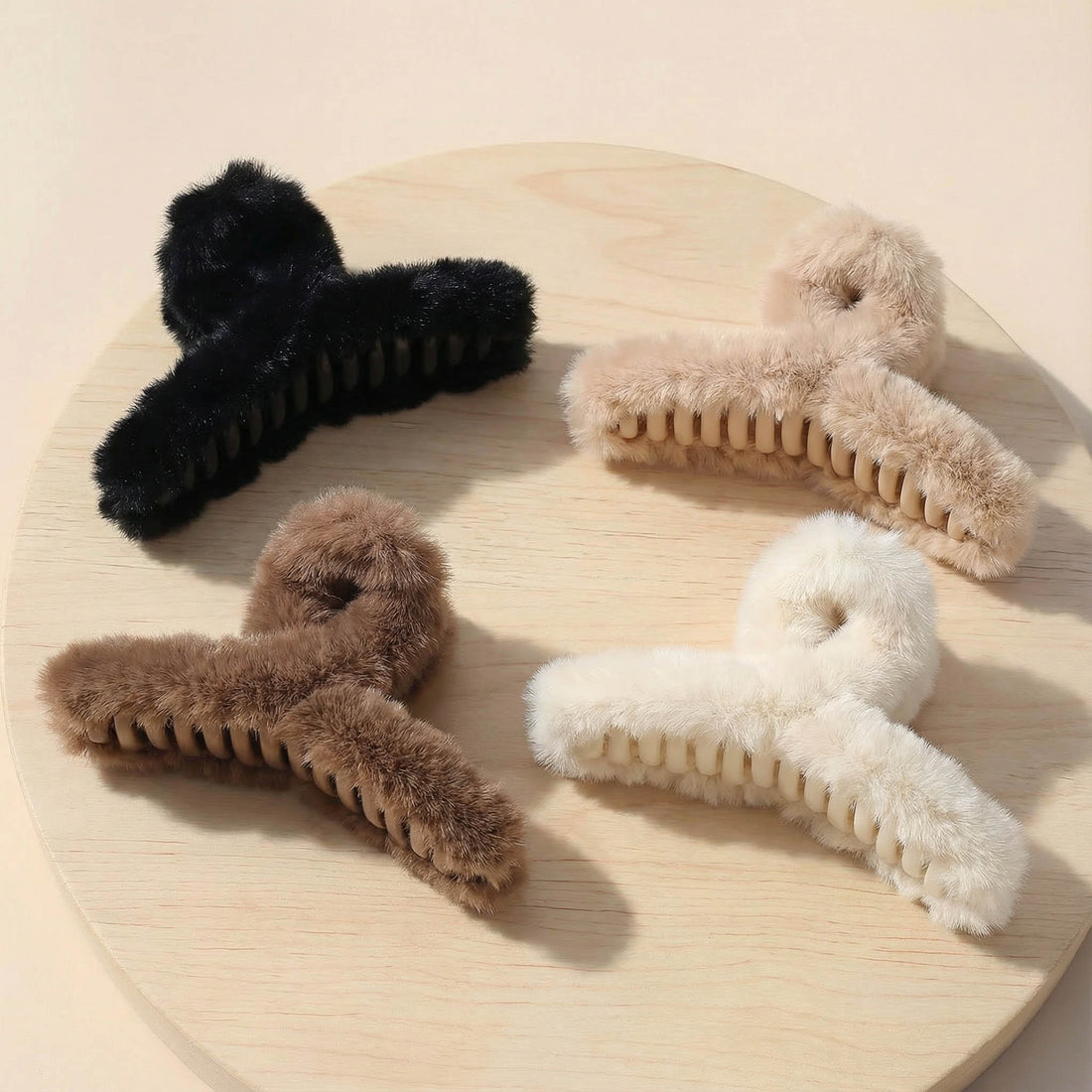 Korean Fluffy Cross Shape Hair Claw