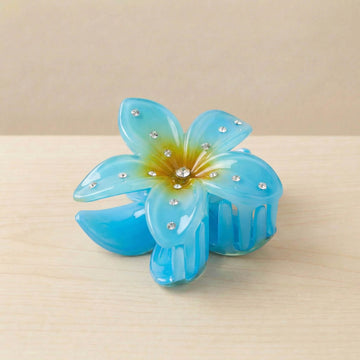 Gradient Flower Claw with Rhinestones