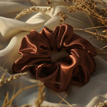 Brown Silk Scrunchise