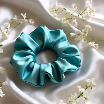 Turquoise Silk Scrunchise