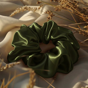 Olive Silk Scrunchise