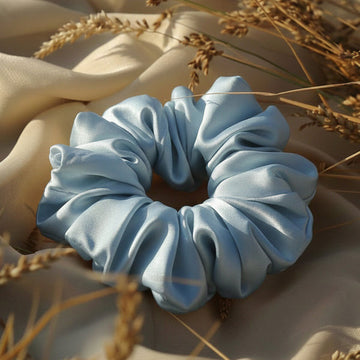 Sky Blue Silk Scrunchise